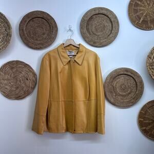 Gorgeous Vintage Pendleton Yellow Zip Up Leather Jacket Plus Size 2X